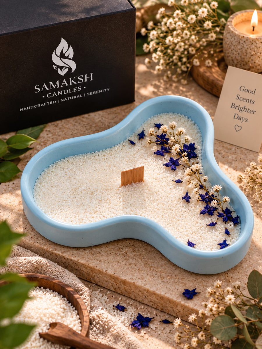 Irregular Tray Cushion |Refillable candle | Eco- friendly sand wax | Size 5*6 Inch | SC05