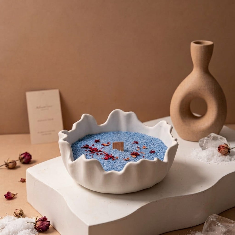 Irregular Storage Bowl Refillable candle | Eco- friendly sand wax | Size 5.24 Inch | SC01